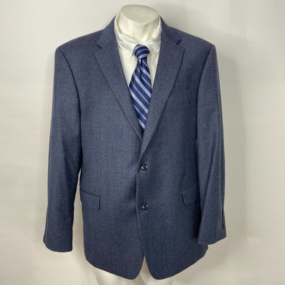 Tommy Hilfiger XL Men's 100% Wool Two Button Blazer Sport Suit Coat Blue - Picture 1 of 15